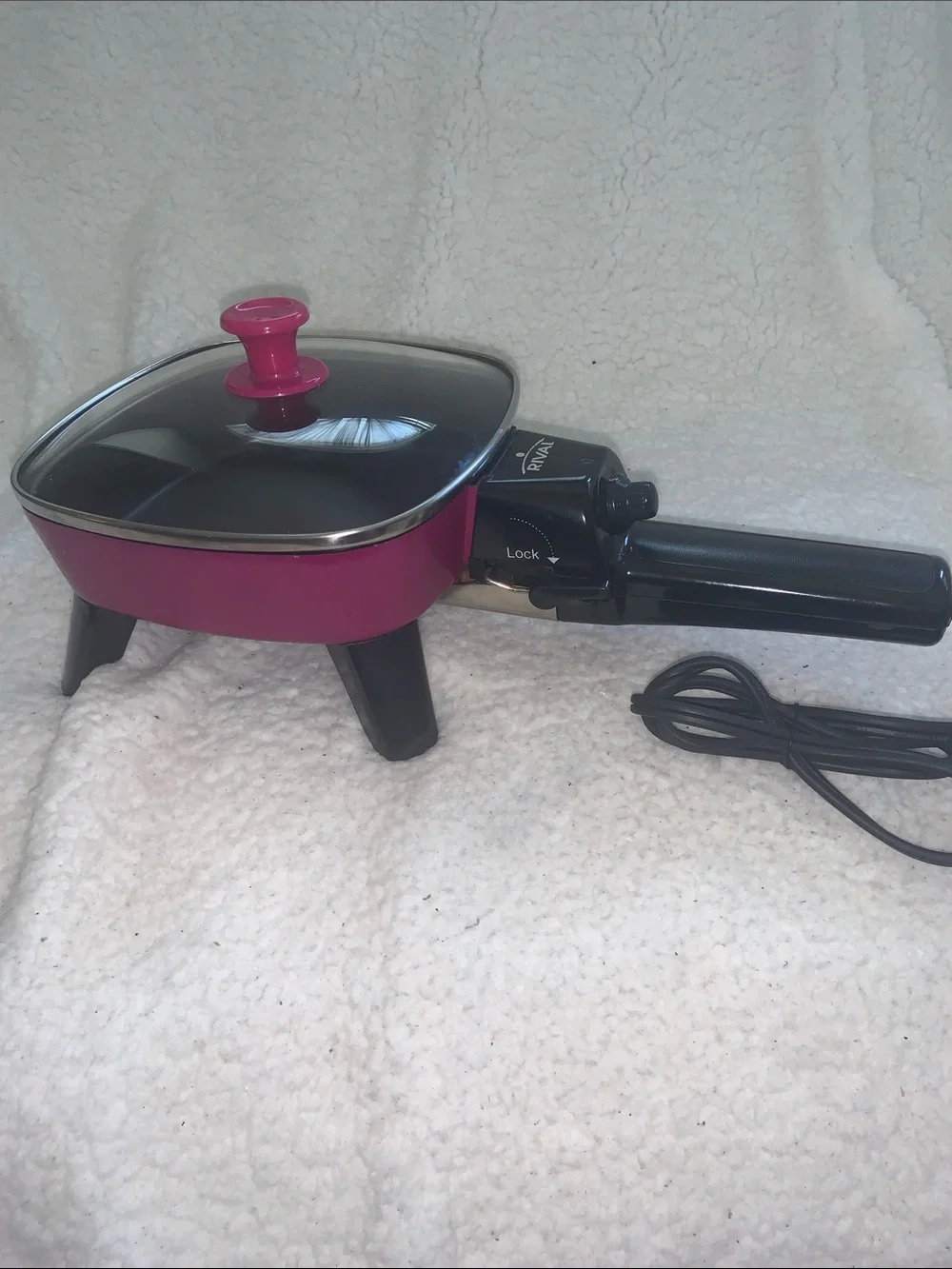 Rival Pink Electric Skillet with Glass Lid